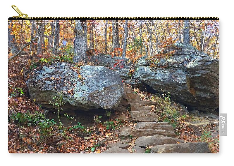 Trails Zip Pouch featuring the photograph Stairway by Richie Parks