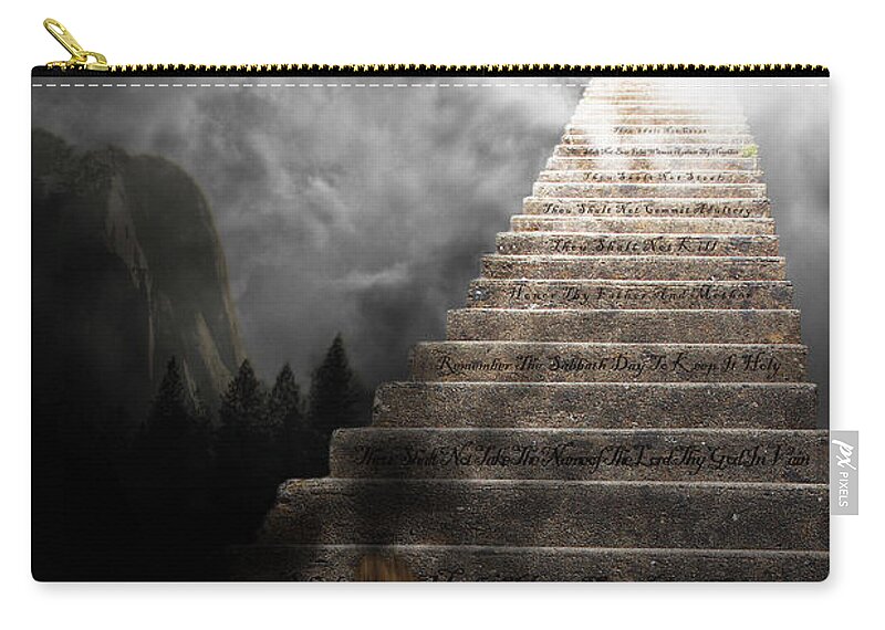 Wingsdomain Zip Pouch featuring the photograph Stairway To Heaven v1 by Wingsdomain Art and Photography