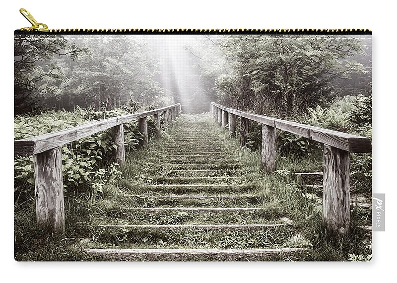 Appalachia Zip Pouch featuring the photograph Stairway to Heaven's Door by Debra and Dave Vanderlaan