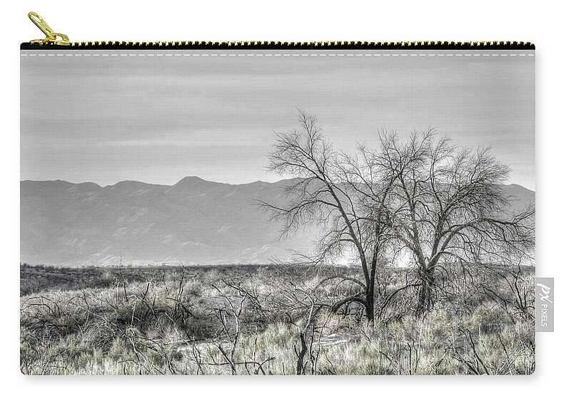 Standing In The Desert Carry-all Pouch featuring the photograph Standing in the Desert by Kathy Paynter