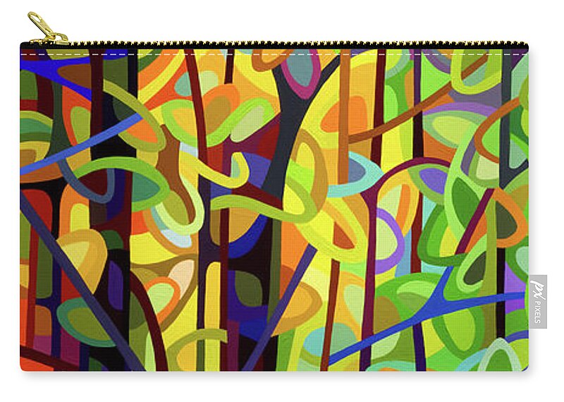  Carry-all Pouch featuring the painting Standing Room Only - crop by Mandy Budan