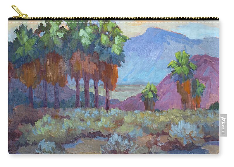 Standing Tall Zip Pouch featuring the painting Standing Tall at Thousand Palms by Diane McClary