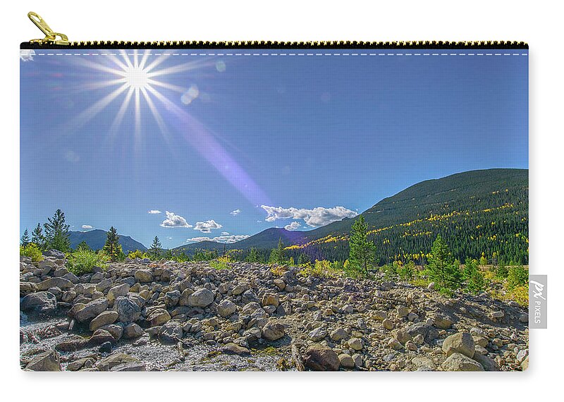  Zip Pouch featuring the photograph Star Over Creek Bed Rocky Mountain National Park Colorado by Paul Vitko