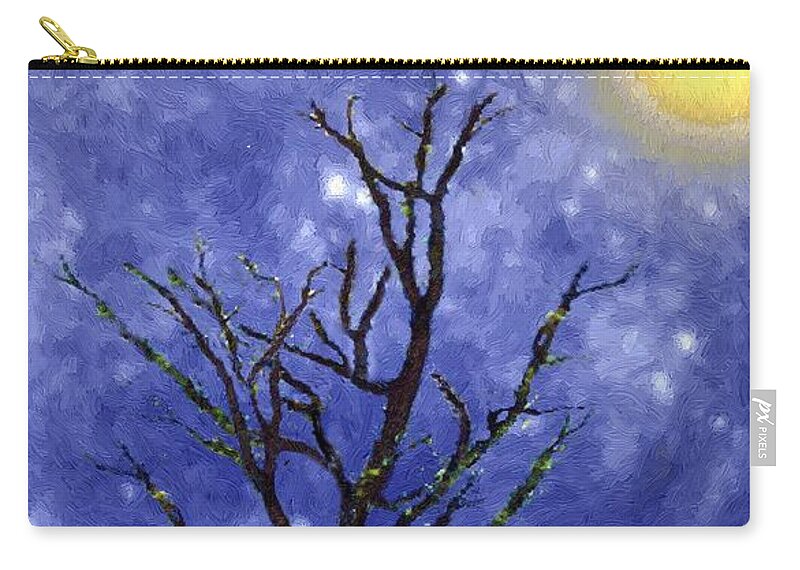 Landscape Zip Pouch featuring the painting Star-Spangled Tree by RC DeWinter