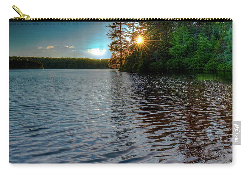 Hdr Zip Pouch featuring the photograph Star Sunset on Nicks Lake by David Patterson