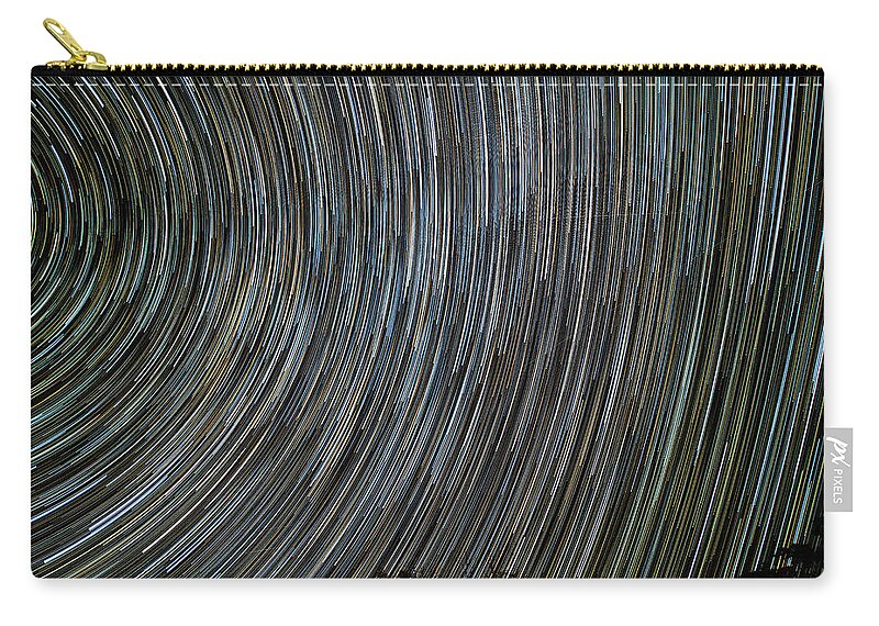 Night Zip Pouch featuring the photograph Star Trails by Paul Freidlund