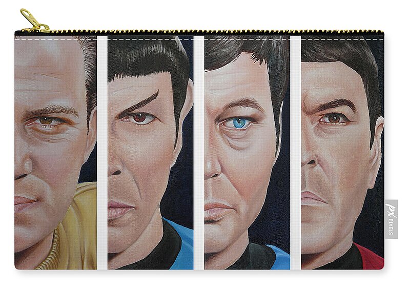 Star Trek Carry-all Pouch featuring the painting Star Trek Set One by Vic Ritchey