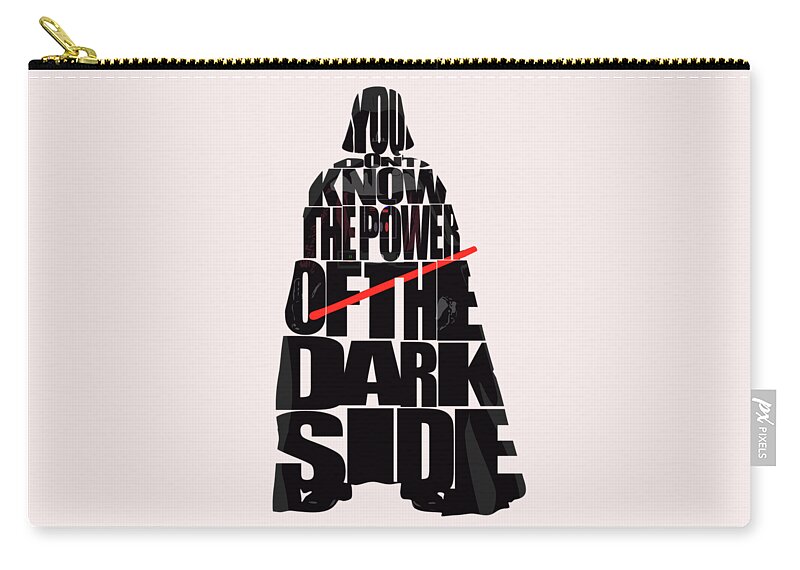 Darth Vader Zip Pouch featuring the digital art Star Wars Inspired Darth Vader Artwork by Inspirowl Design