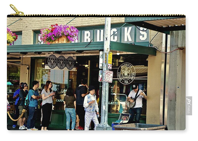  Zip Pouch featuring the photograph Starbucks Number One by Brian Sereda
