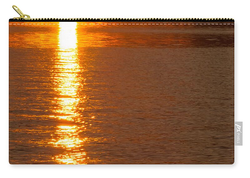 Brenda Zip Pouch featuring the photograph Starburst Sunset in Melvin Bay by Brenda Jacobs