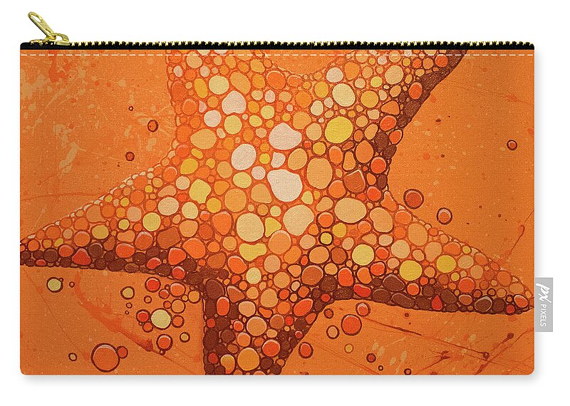 Starfish Zip Pouch featuring the painting Starfish in Coral by William Love