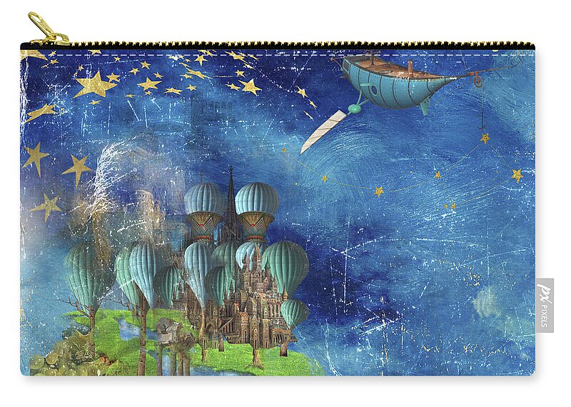 Art Zip Pouch featuring the digital art StarFishing in a Mystical Land by Nicky Jameson
