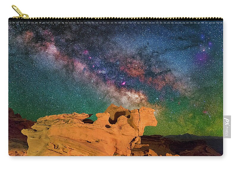 Astronomy Zip Pouch featuring the photograph Stargazing Bull by Ralf Rohner
