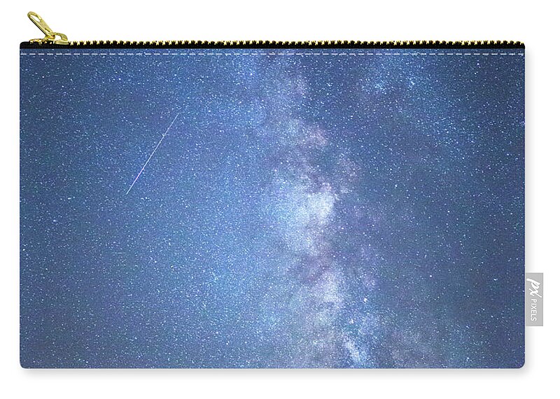 Night Zip Pouch featuring the photograph Stars And A Meteor by Mimi Ditchie