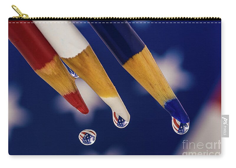 Water Drop Zip Pouch featuring the photograph Stars and Stripes by Alissa Beth Photography