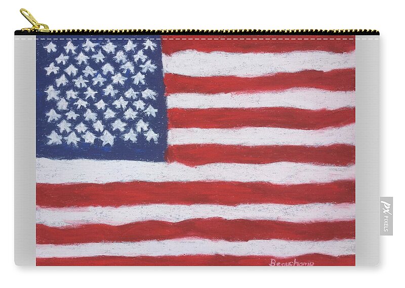 Flag Zip Pouch featuring the pastel Stars and Stripes by Nancy Beauchamp