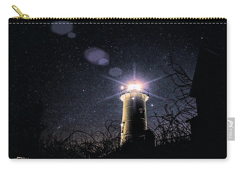 #jefffolger Zip Pouch featuring the photograph Stars over Nobska lighthouse by Jeff Folger