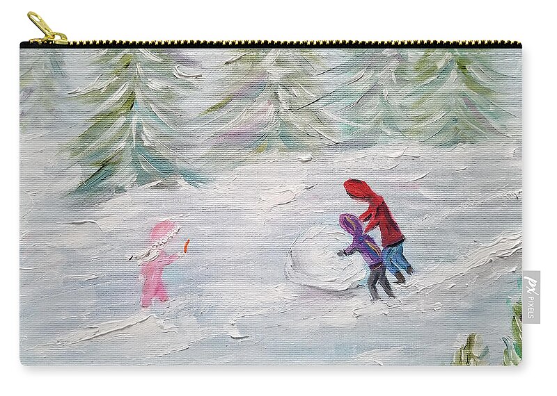 Winter Zip Pouch featuring the painting Start of Something Big by Judith Rhue
