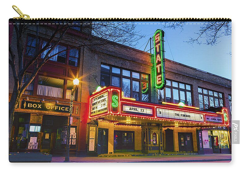State Theatre Zip Pouch featuring the photograph State Theatre - Ithaca NY by Stephen Stookey