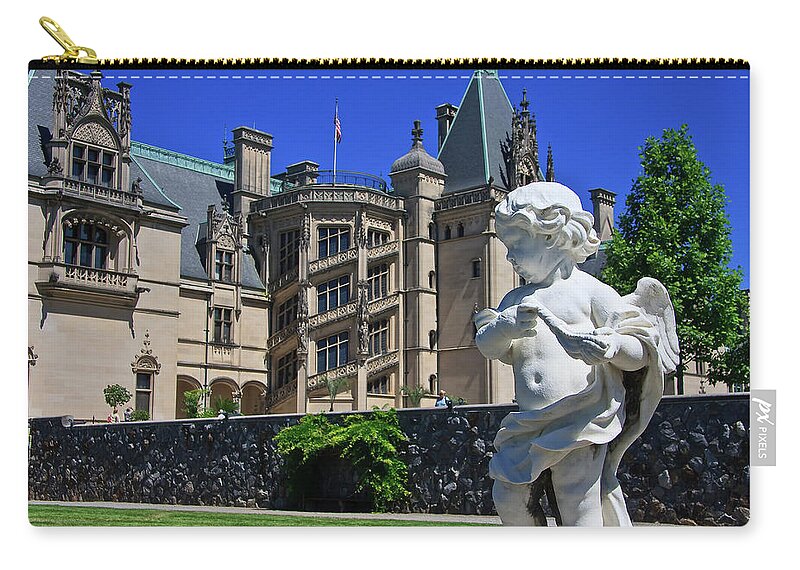 Biltmore House Zip Pouch featuring the photograph Statue at Biltmore House by Jill Lang