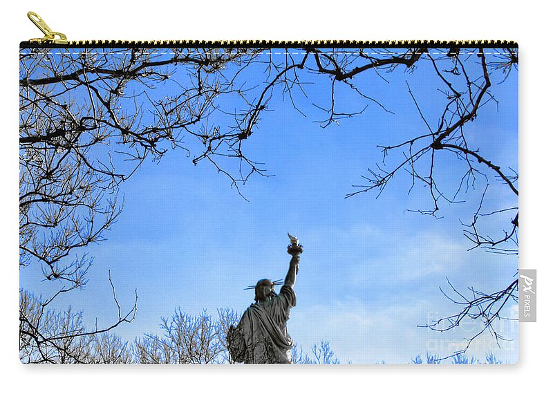 Statue Of Liberty Zip Pouch featuring the photograph Statue of Liberty Back View by Chuck Kuhn