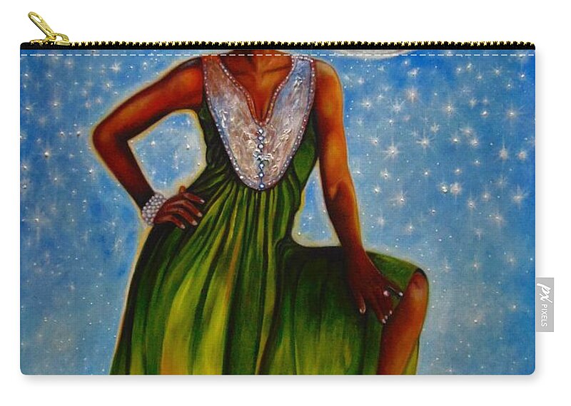 Black Art Zip Pouch featuring the painting Statue Of Liberty by Emery Franklin