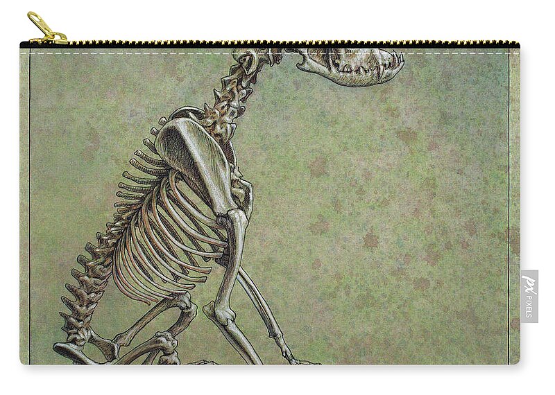 Dog Zip Pouch featuring the drawing Stay... by James W Johnson