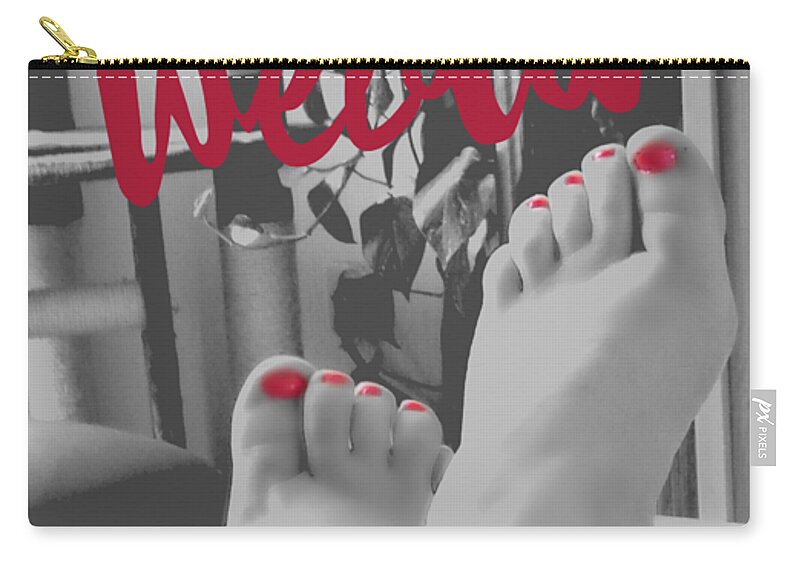 Black And White Zip Pouch featuring the photograph Stay weird with proud. by Eskemida Pictures