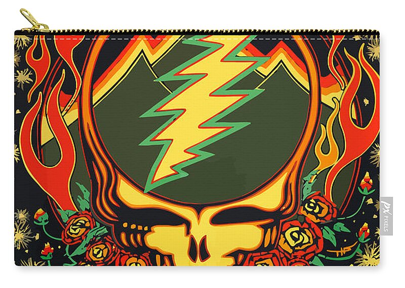Grateful Dead Zip Pouch featuring the digital art Steal Your Face Special Edition by The Steal
