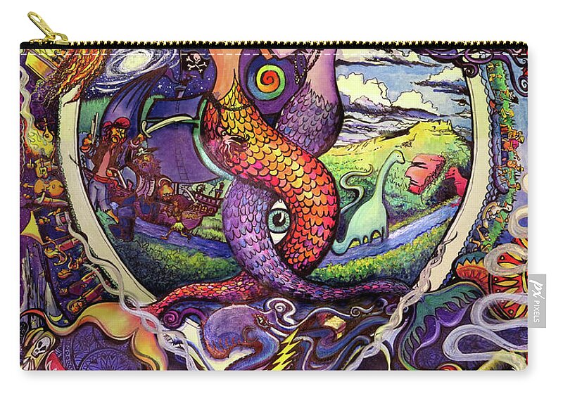 Steal Zip Pouch featuring the painting Steal Your Mermaids by David Sockrider