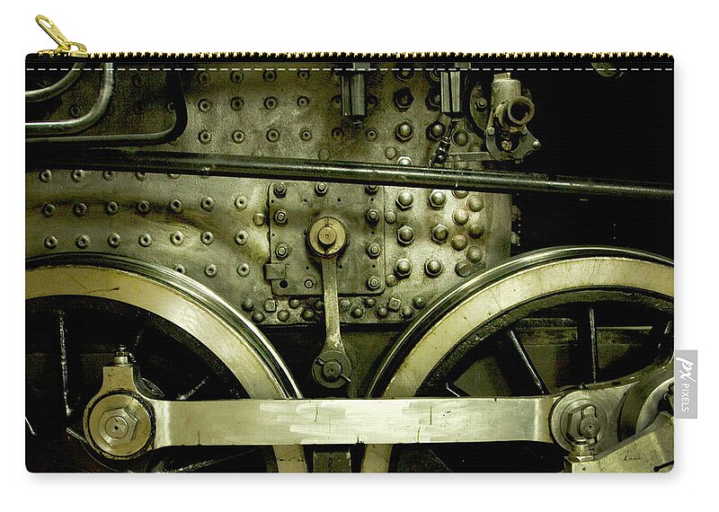 Train Photographs Zip Pouch featuring the photograph Steam Power I by Theresa Tahara