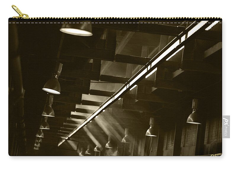 Steam Zip Pouch featuring the photograph Steam Train Shed Kimberly South Africa by Vincent Franco