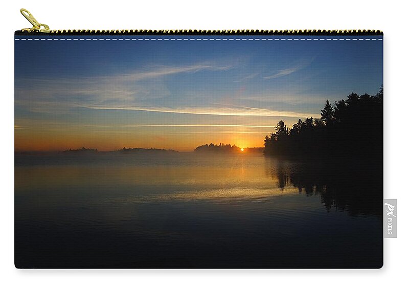 Lake Zip Pouch featuring the photograph Steamy Sunrise by Steven Clipperton