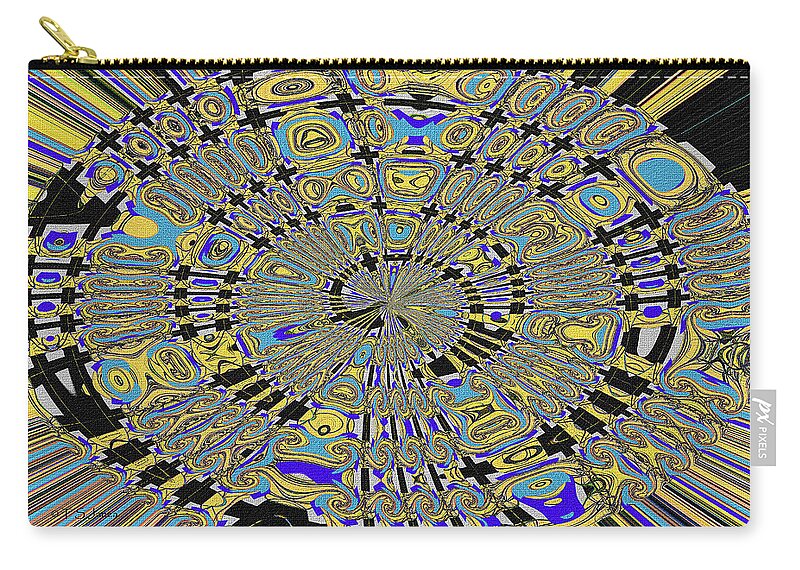Steel Power Poles Abstract #2 Zip Pouch featuring the digital art Steel Power Poles Abstract #2 by Tom Janca