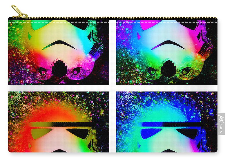 Stormtrooper Zip Pouch featuring the digital art Stellar Squad by HELGE Art Gallery