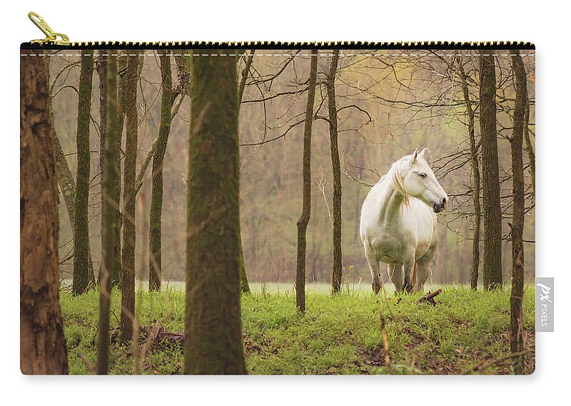 Missouri Wild Horses Carry-all Pouch featuring the photograph Stepping into the Wild by Holly Ross