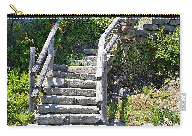 Stairs Zip Pouch featuring the photograph Stepping Up by Charles HALL