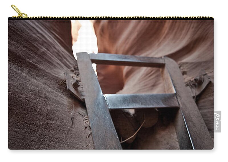 Slot Canyon Zip Pouch featuring the photograph Steps in a slot by Scott Sawyer