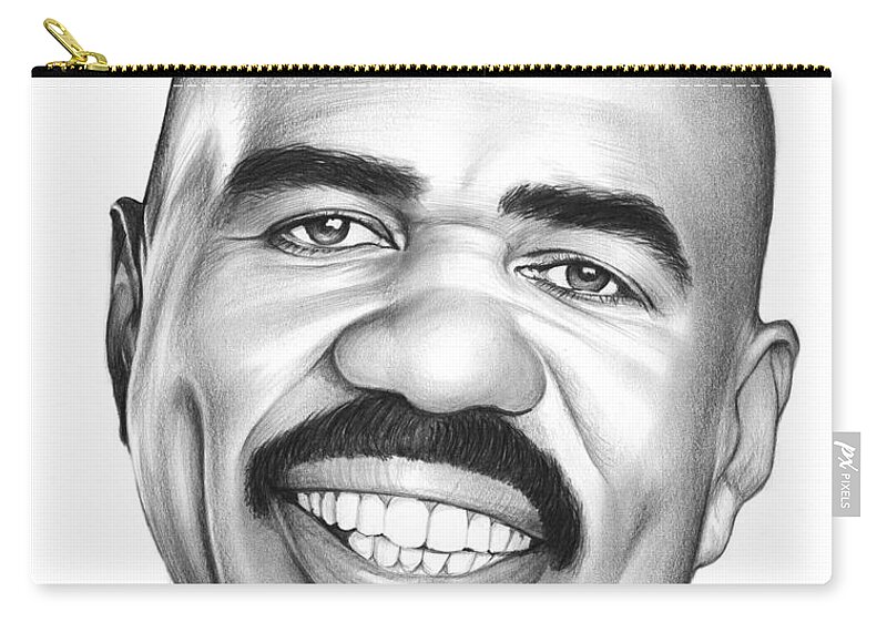 Counselor Zip Pouch featuring the drawing Steve Harvey by Greg Joens