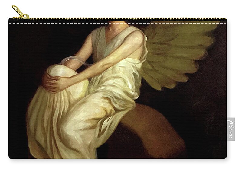 Stevenson Memorial Zip Pouch featuring the painting Stevenson Memorial by Abbott H Thayer