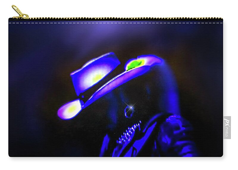 Musicians Zip Pouch featuring the photograph Stevie Ray Vaughan - Superstition by Glenn Feron
