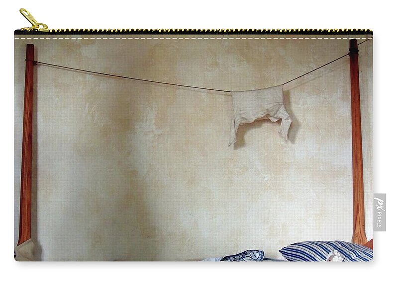 Colonial Zip Pouch featuring the photograph Still Life in a Colonial Bedroom by Vincent Green