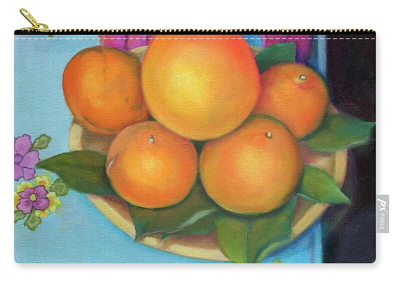 Still Life Zip Pouch featuring the painting Still Life Oranges and Grapefruit by Marlene Book