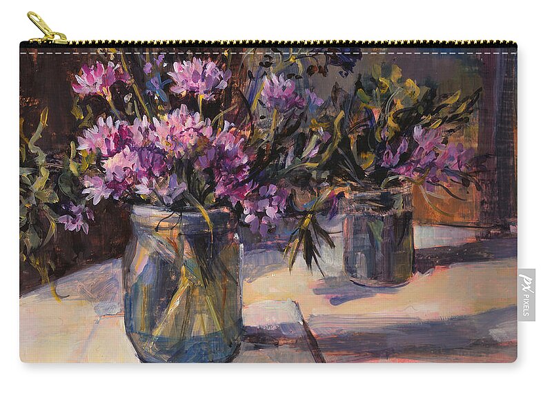 Still-life Zip Pouch featuring the painting Still life by Sue Wales