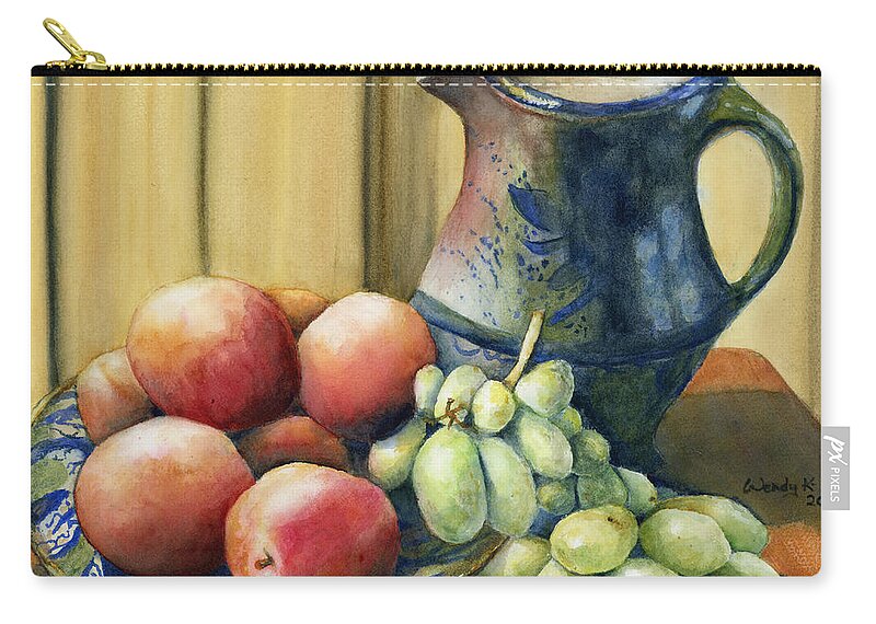 Still Life Zip Pouch featuring the painting Still life with Fruit by Wendy Keeney-Kennicutt