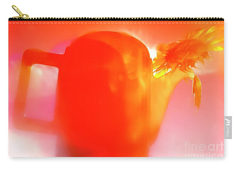 Sunflower Zip Pouch featuring the photograph STILL LIFE with SUNFLOWER and COFFEE POT # 1. by Alexander Vinogradov