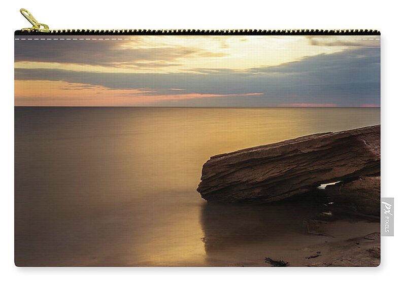 Bluffs By The Ocean Zip Pouch featuring the photograph Still Water At Cavendish beach by Chris Bordeleau