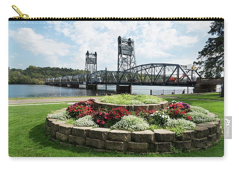 Stillwater Zip Pouch featuring the photograph Stillwater and the Mississippi by Susan Stone