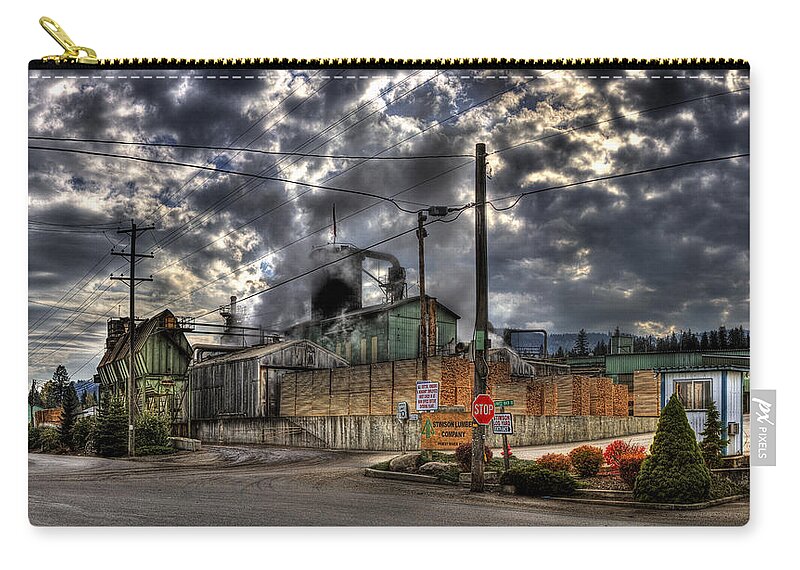 Hdr Zip Pouch featuring the photograph Stimson Lumber Mill by Lee Santa