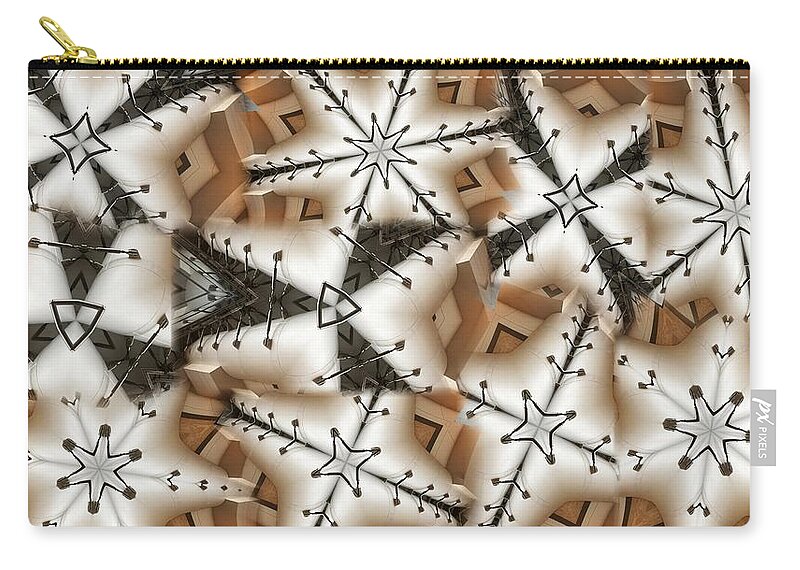Abstract Zip Pouch featuring the digital art Stitched 3 by Ron Bissett